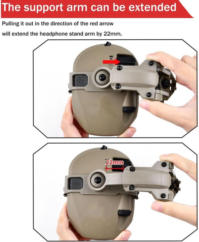 okyass ARC Rail Adapter for Tactical Helmets, Fast Helmets Accessories Compatible with Walker's Razor and Razor Digital Earmuffs - Image 4